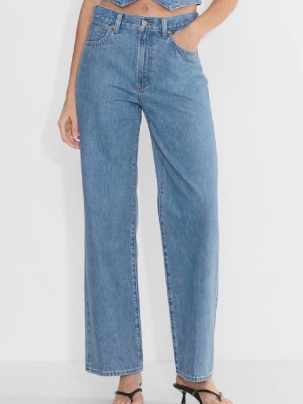 Aritzia Denim Forum High-Rise Wide-Leg Women's Jeans - Light Blue